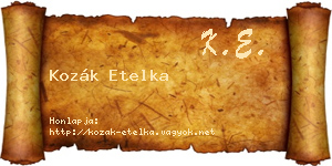 Kozák Etelka névjegykártya